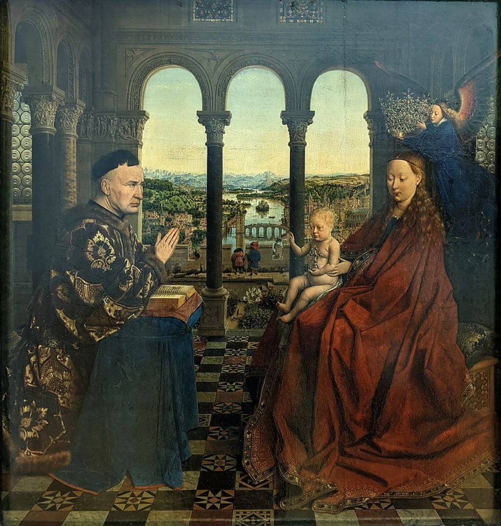 Jan van Eyck Sansolye Rolinin Madonnasi
